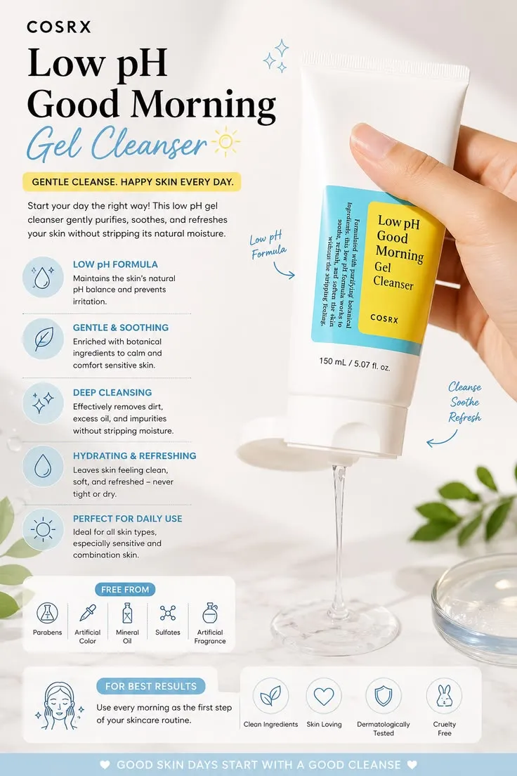 Cosrx Low pH Good Morning Cleanser 150ml Thumbnail 8 - Cosmetics