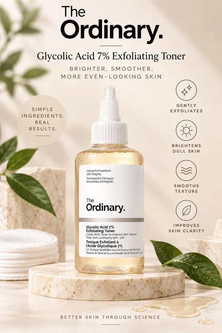 The Ordinary Glycolic Acid 7% Exfoliating Toner 240ml — Authentic Korean product from Neforia Egypt — صورة 2